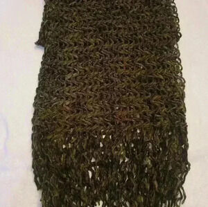 Crochet dark brown scarf very soft 59 inches long 10.6 wide